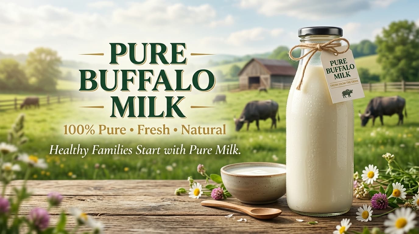 PURE BUFFALO MILK - 100% Pure, Fresh, Natural. Healthy Families Start with Pure Milk.
